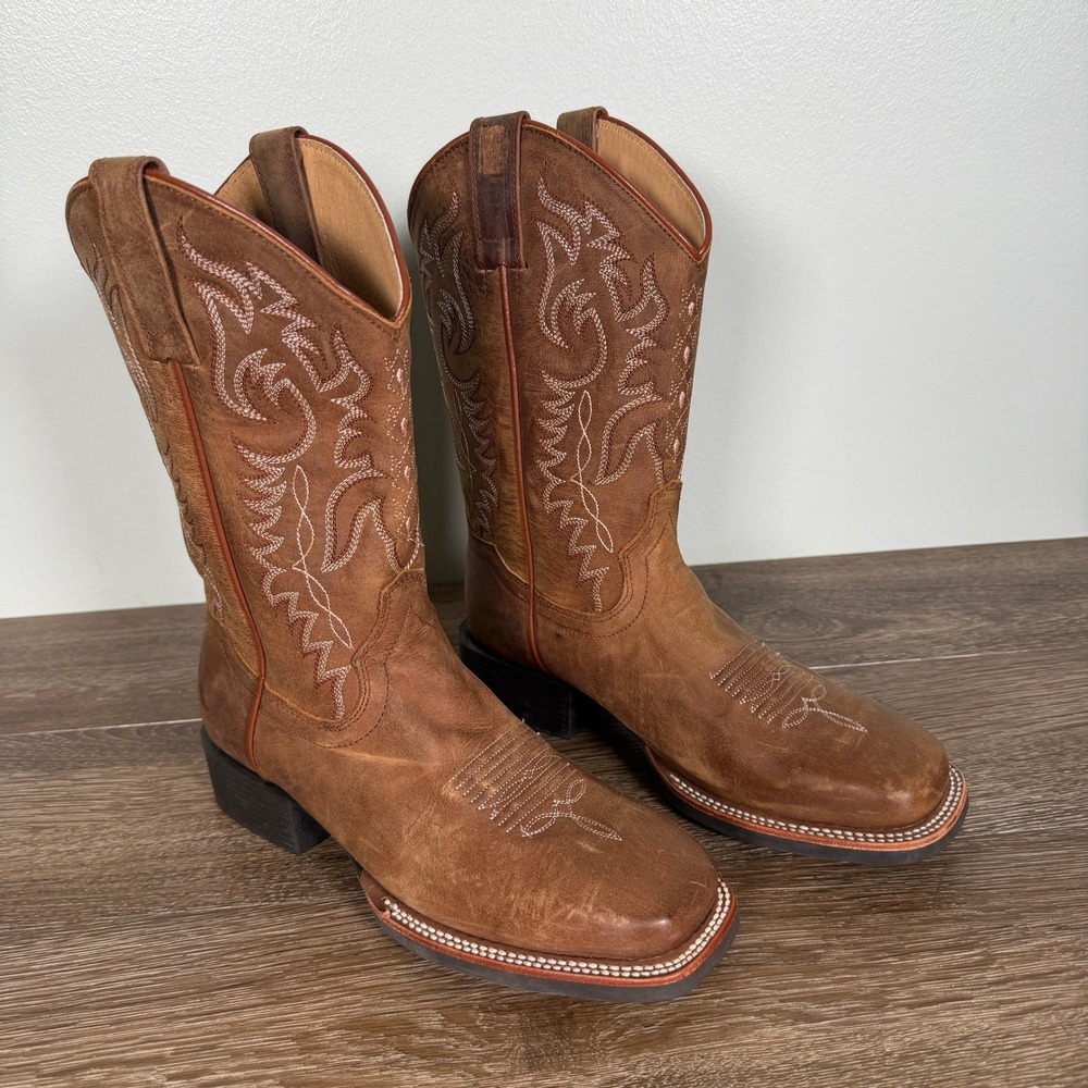 Shyanne Shayla Xero Gravity Western Boots Womens 8M Brown Leather Square Toe